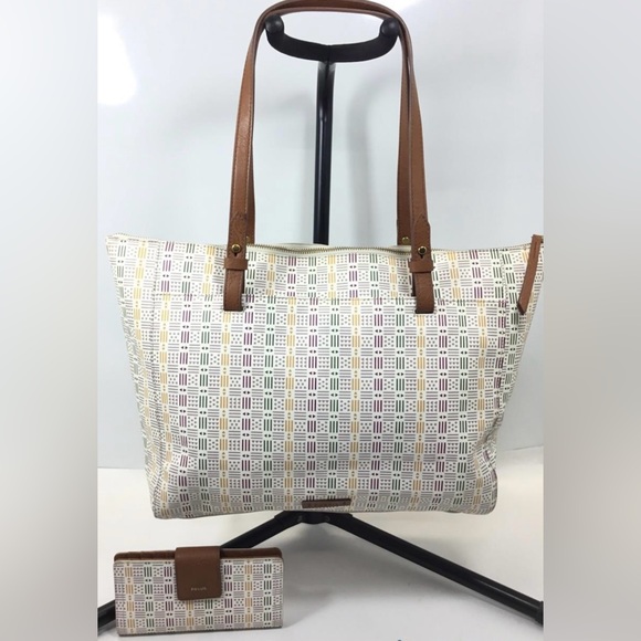 Fossil Rachel Multicolor Tote Bag and Matching Wallet - Picture 9 of 9